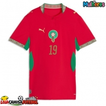 Camisa de Futebol Marrocos Youssef En-Nesyri #19 Equipamento Principal Mulheres Mundo 2026 Manga Curta